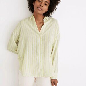 Madewell Linen-Blend Painter Shirt in Eades Stripe